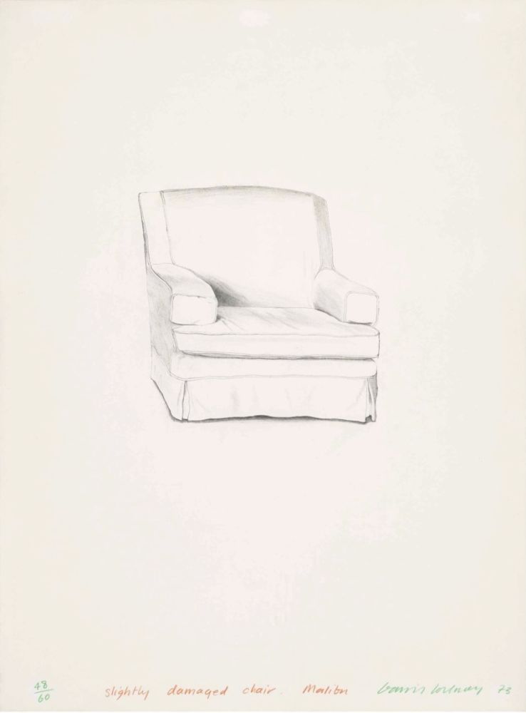 Lithographie Hockney - Slightly Damaged Chair