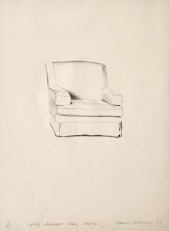 Lithographie Hockney - Slightly damaged chair, Malibu