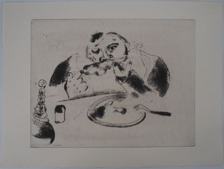 Gravure Chagall - Sobakevitch à table