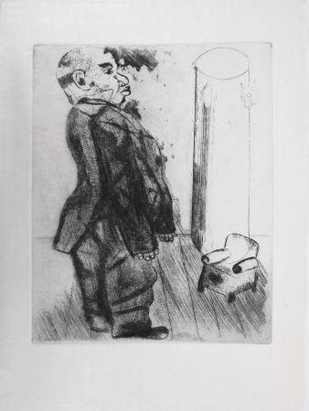 Gravure Chagall - Sobakévitch près du fauteuil (Les Âmes mortes)