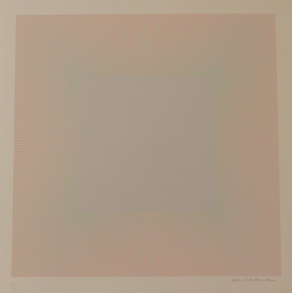 Lithographie Anuszkiewicz - SOFT, PALE GRAY - EXACTA FROM CONSTRUCTIVISM TO SYSTEMATIC ART 1918-1985