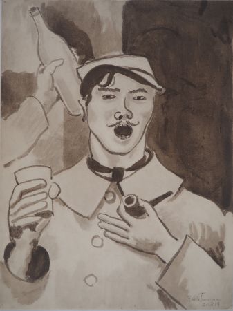 Lithographie De La Fresnaye - Soldat en permission