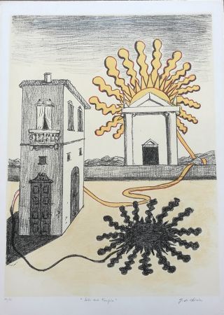 Lithographie De Chirico - Sole sul tempio