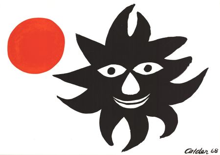 Lithographie Calder - SOLEIL ET LUNE (Sun and Moon) Lithographie originale de 1968