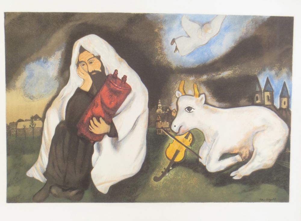 Lithographie Chagall -  solitude