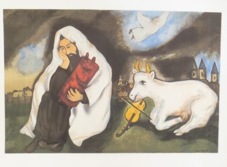 Lithographie Chagall -  solitude