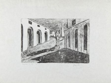 Lithographie De Chirico - Solitudine dell'uomo politico