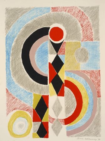Lithographie Delaunay - Sonia Delaunay (1885-1979). Totem. Lithographie signée. 1970.