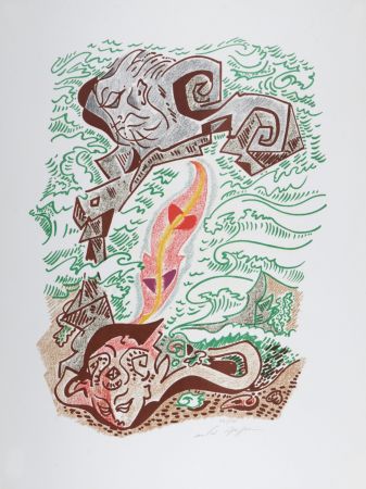Lithographie Masson - Sonnets de Louise Labé #7, 1972 - Hand signed!