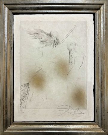 Gravure Dali - Sorciere au balai