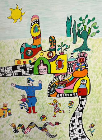 Lithographie De Saint Phalle - Sortie d'École