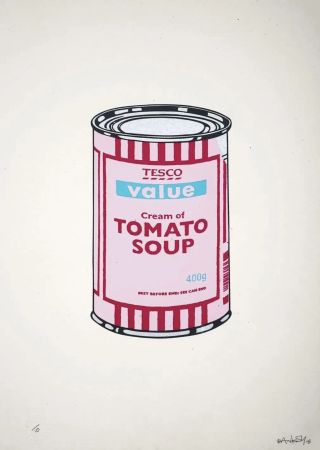 Sérigraphie Banksy - Soup Can - pink