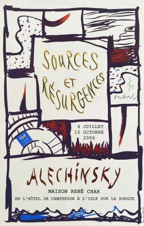 Lithographie Alechinsky - Sources et résurgences - Signée
