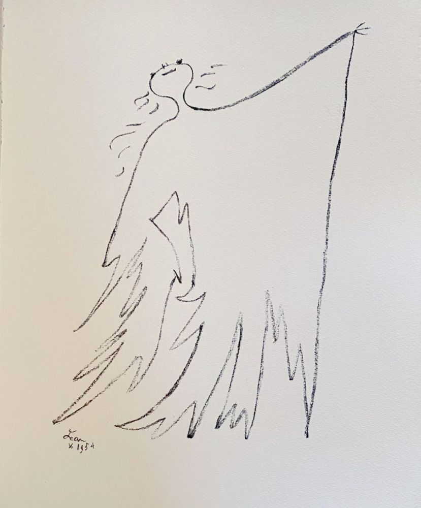 Lithographie Cocteau - Sous le manteau de feu