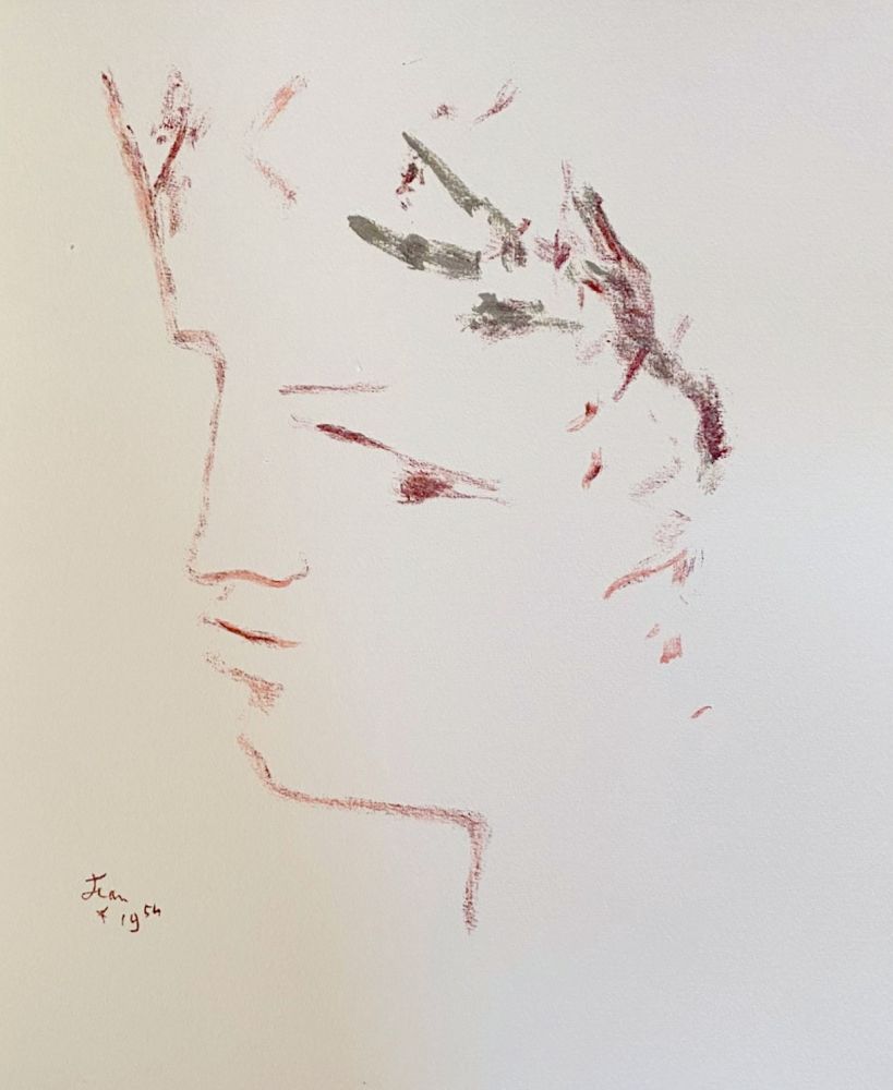 Lithographie Cocteau - Sous le manteau de feu