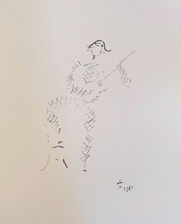 Lithographie Cocteau - Sous le manteau de feu