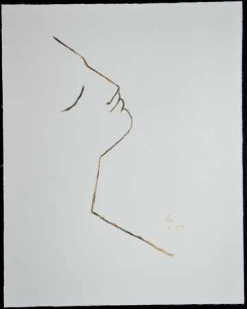 Lithographie Cocteau - Sous le manteau de feu