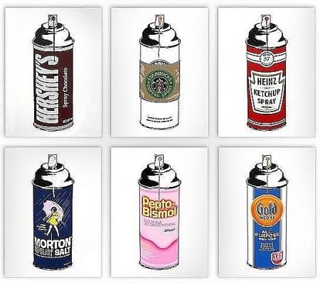 Sérigraphie Mr. Brainwash - Spray Cans - Portfolio of 6 prints