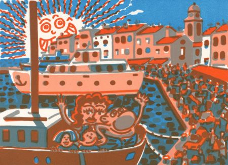 Lithographie Di Rosa - St Tropez