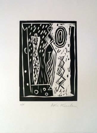 Linogravure Kuroda - Statue I