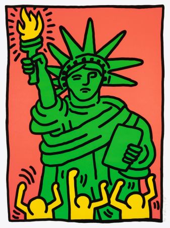 Sérigraphie Haring - Statue of Liberty