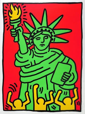 Sérigraphie Haring - Statue of Liberty