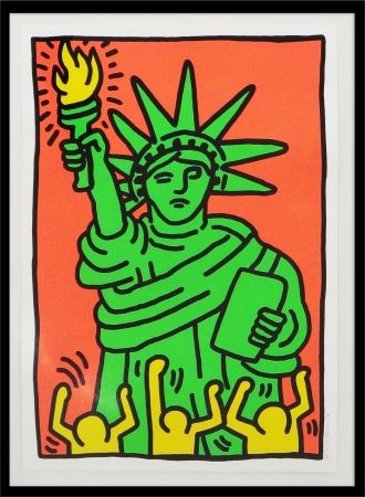 Sérigraphie Haring - Statue of Liberty