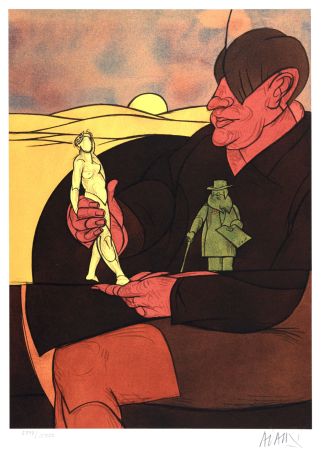 Lithographie Adami - Statuette, 1982 - Hand-signed
