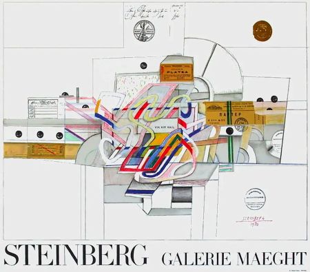 Affiche Steinberg - STEINBERG 1970. Galerie Maeght. Affiche en lithographie.