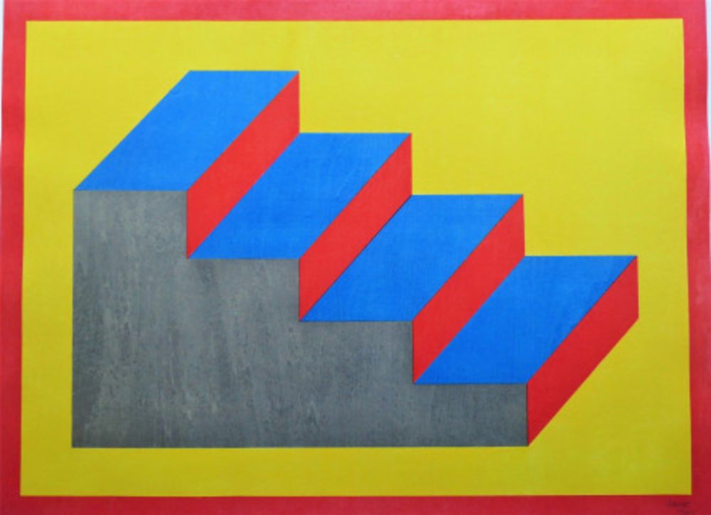 Gravure Sur Bois Lewitt - Steps (Form Derived from a Cubic Rectangle)