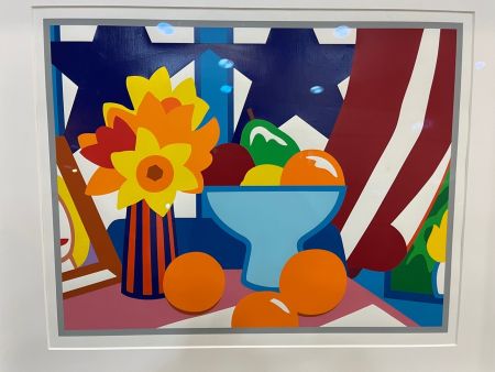 Sérigraphie Wesselmann - Still life with blowing curtain (red)
