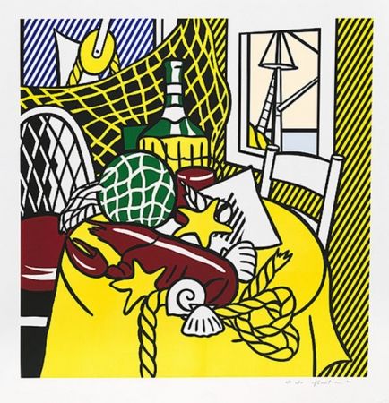Sérigraphie Lichtenstein - STILL LIFE WITH LOBSTER