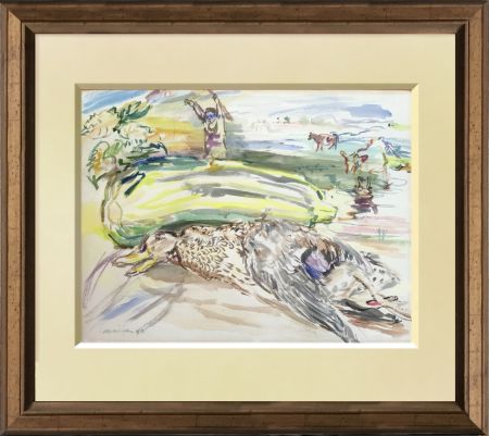 Aucune Technique Kokoschka - Stilllife and landscape Original watercolour on paper