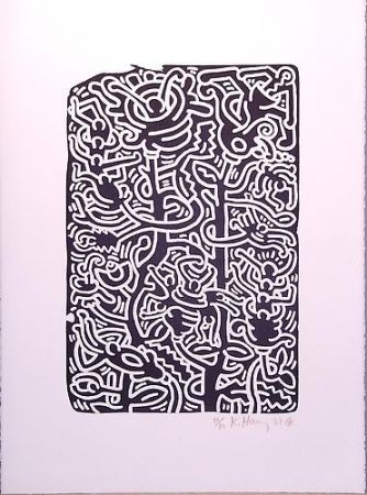 Lithographie Haring - Stones 4