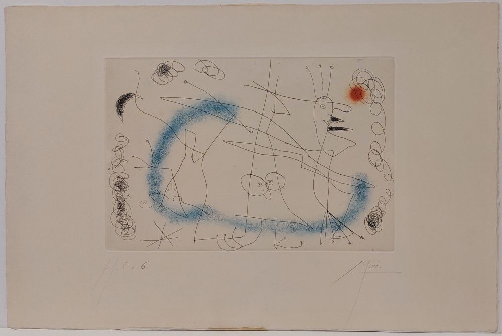 Gravure Miró - Strip-tease in blue 