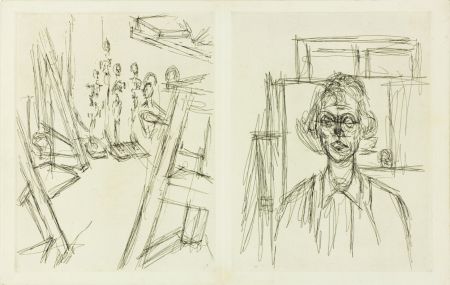 Eau-Forte Giacometti - Studio and Annette, from La Double Vue