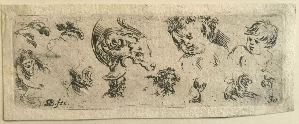 Aucune Technique Della Bella - Studio di teste,putti e figure