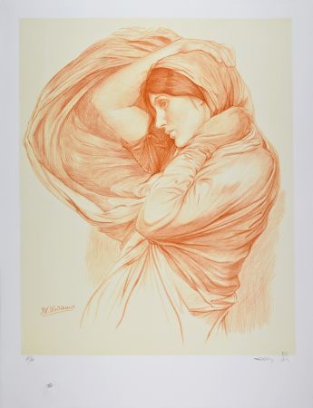 Lithographie Waterhouse - Study for Boreas, 1904