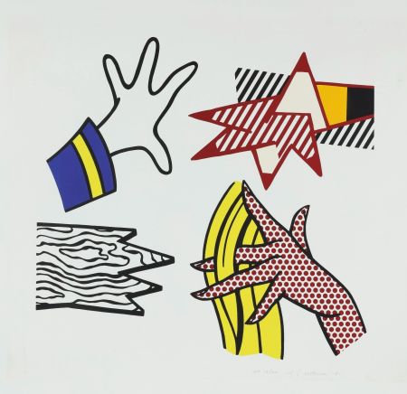 Sérigraphie Lichtenstein - Study with Hands