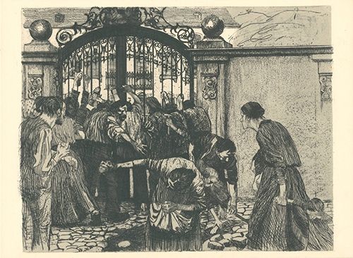 Gravure Kollwitz - Sturm (Bild 5 aus dem Zyklus 