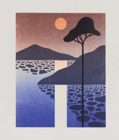 Gravure Sur Bois Party - Sunset