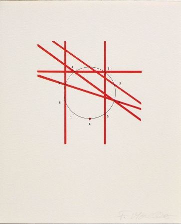 Lithographie Morellet - SYSTEMES, HASARD ET TELEPHONE