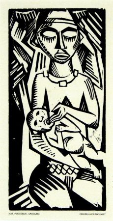 Gravure Sur Bois Pechstein - Säugling (Infant)