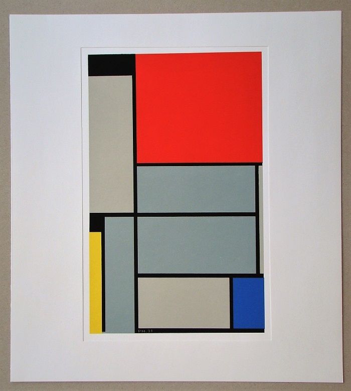 Sérigraphie Mondrian - Tableau I. - 1921