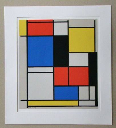 Sérigraphie Mondrian - Tableau II. - 1921/25