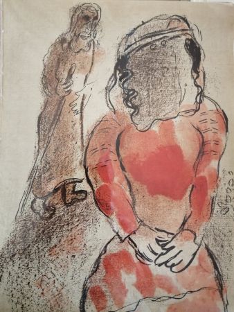 Lithographie Chagall - Tamar, belle fille de Judas