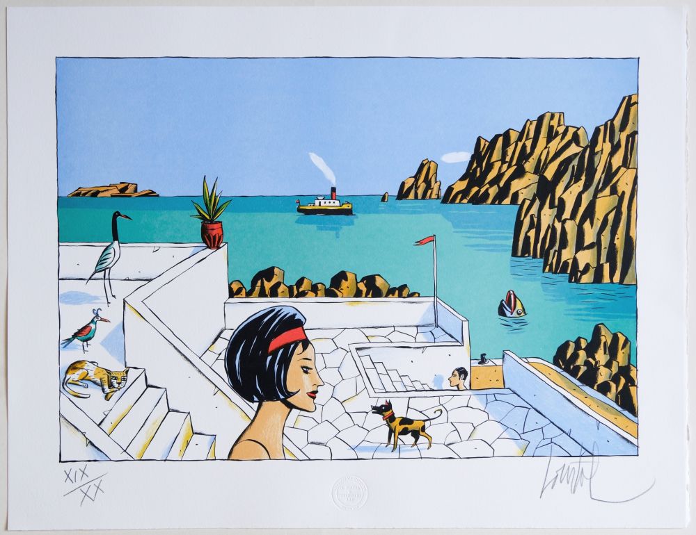Lithographie Loustal - Taratsa - Édition Rehaussée - N° XIX/XX