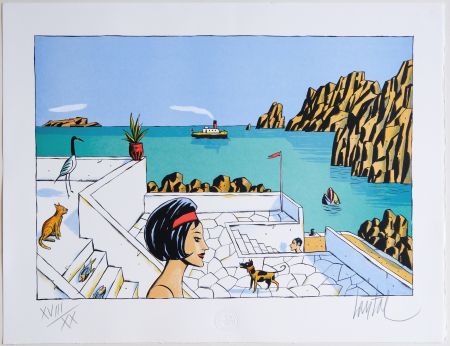 Lithographie Loustal - Taratsa - Édition Rehaussée - N° XVIII/XX