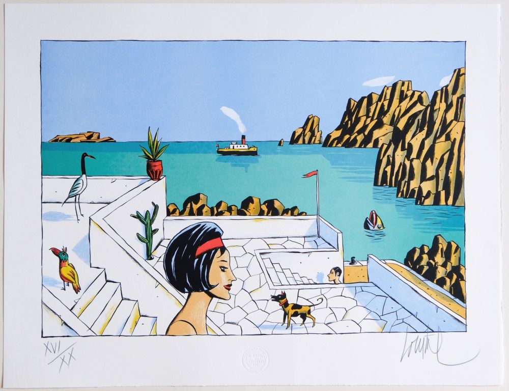 Lithographie Loustal - Taratsa - Édition Rehaussée - N° XVI/XX