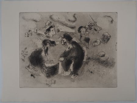 Gravure Chagall - Tchitchikov douanier